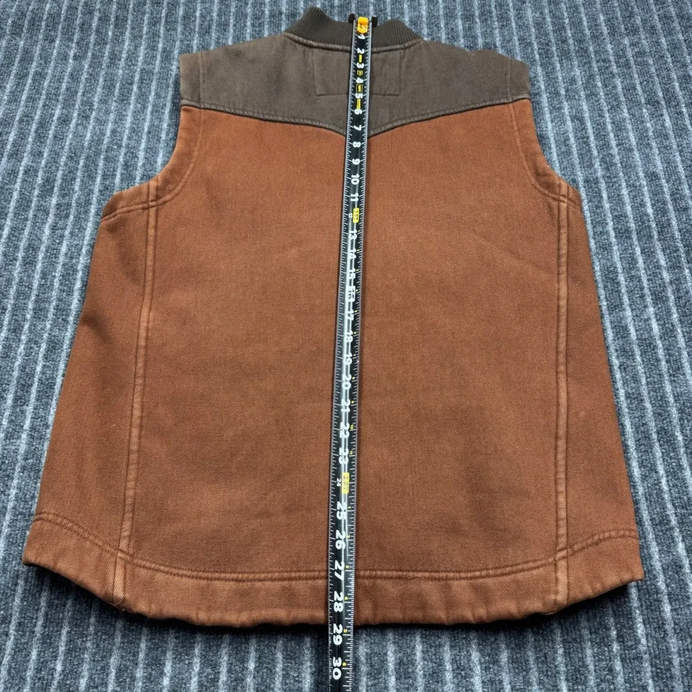 Twist Western Canvas Fleece Lined Vest Medium Brown Excellent Workwear (2168)
